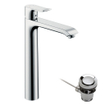 Hansgrohe Metris wastafelkraan highriser 260 met waste chroom 0450908