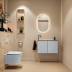 MONDIAZ TURE-DLUX 80cm toiletmeubel Clay. EDEN wastafel Frappe positie links. Met 1 kraangat. SW1102732