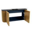 Mondiaz JOYA Meuble de salle de bains 93,2cm - arrondis gauche et droite couleur Oak - Vasque FAYE position Milieu Sans trou de robinet couleur Urban SW1421222