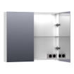 Saniclass Dual Armoire de toilette 80x70x15cm avec éclairage LED indirect 2 portes Blanc brillant SW242123