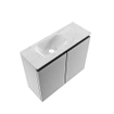 MONDIAZ TURE-DLUX Meuble toilette - 60cm - Plata - EDEN - vasque Opalo - position gauche - 1 trou de robinet SW1104470