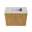 Mondiaz JOYA-DLUX Meuble de salle de bains - 50cm - couleur Oak - Vasque FAYE position Droite 1 trou de robinet couleur Opalo. SW1422130