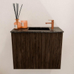 Mondiaz JOYA-DLUX Meuble de toilette 50cm - couleur Walnut - Vasque FAYE position Droite 1 trou de robinet couleur Lava. SW1422488