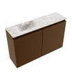 MONDIAZ TURE-DLUX 80cm toiletmeubel Rust. EDEN wastafel Glace positie links. Zonder kraangat. SW1103516