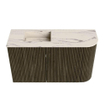 Mondiaz JOYA-DLUX 71.6cm toiletmeubel - ronding rechts kleur Shadow - Wastafel FAYE positie Links Zonder kraangat kleur Nata. SW1424980