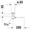 Duravit Vidage à clapet horizontal chrome 0290509