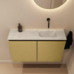 MONDIAZ TURE-DLUX Meuble WC 80 cm Oro. Lavabo EDEN Opalo position droite. Sans trou de robinet. SW1104438