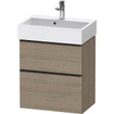 Duravit D-neo Meuble sous vasque 58.4x37.2x62.5cm 2 tiroirs Chêne (terra) mat SW641192