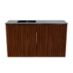 Mondiaz JOYA-DLUX 70cm meuble de salle de bains - couleur Ruby - Vasque FAYE position Gauche Sans trou de robinet couleur Lava. SW1423628