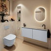 MONDIAZ TURE-DLUX Meuble toilette - 120cm - Clay - EDEN - vasque Opalo - position droite - 1 trou de robinet SW1104239