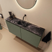 MONDIAZ TURE-DLUX Meuble toilette - 100cm - Army - EDEN - vasque Lava - position centrale - sans trou de robinet SW1103662