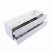 MONDIAZ VICA-DLUX Ensemble meuble de salle de bains - 150cm - meuble sous-vasque cale - 4 tiroirs - lavabo encastré cloud à droite - sans trous de robinet - version haute 60cm - frape SW1089045