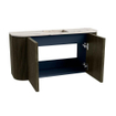 Mondiaz JOYA-DLUX 83.2cm toiletmeubel - ronding links en rechts kleur Shadow - Wastafel FAYE positie Midden 1 kraangat kleur Nata. SW1425008
