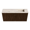 Mondiaz JOYA-DLUX 90cm meuble de toilette - couleur Walnut - Vasque FAYE position Droite 1 trou de robinet couleur Nata. SW1424484