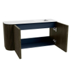 Mondiaz JOYA 81.6cm toiletmeubel - ronding links kleur Shadow - Wastafel FAYE positie Rechts 1 kraangat kleur Talc. SW1421441