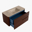 Mondiaz CIRO-DLUX Ensemble de meubles de salle de bains - 100x45x50cm - Vasque solid surface Arena - 1 bassin au milieu - 1 trou de robinet - 2 tiroirs - Ruby SW1531884