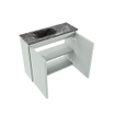 MONDIAZ TURE-DLUX Meuble toilette - 60cm - Greey - EDEN - vasque Lava - position gauche - 1 trou de robinet SW1103820