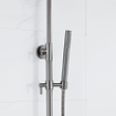 Fortifura Calvi Ensemble de douche pluie - thermostatique - douche principale de 30 cm - flexible en métal - douchette à main - Gunmetal PVD brossé SW1204433