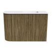 Mondiaz JOYA 61.6cm toiletmeubel - ronding links kleur Dusk - Wastafel FAYE positie Rechts Zonder kraangat kleur Talc. SW1421623