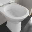 Villeroy & Boch ViCare staand toilet - zonder spoelrand - vlakspoel - zonder zitting - CeramicPlus - glans Alpin (wit) SW706355