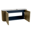 Mondiaz JOYA-DLUX 103.2cm toiletmeubel - ronding links en rechts kleur Dusk - Wastafel FAYE positie Midden 1 kraangat kleur Glace. SW1423199