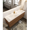 Mondiaz VICA Ensemble de meuble de salle de bain - 150cm - meuble sous-vasque repos - 2 tiroirs - lavabo cloud double - 2 trous de robinet - version XL 60cm haut SW1089706