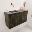 Mondiaz JOYA-DLUX 70cm toiletmeubel - kleur Shadow - Wastafel FAYE positie Links Zonder kraangat kleur Sombra. SW1425183
