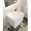 Mondiaz VICA Ensemble de meuble de salle de bain - 60cm - meuble sous-vasque argile - 2 tiroirs - lavabo lune milieu - 1 trou de robinet - miroir LED - version XL 60cm haut SW1097859