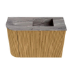 Mondiaz JOYA-DLUX 61.6cm toiletmeubel - ronding links kleur Oak - Wastafel FAYE positie Rechts 1 kraangat kleur Sombra. SW1424288