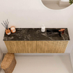 Mondiaz JOYA-DLUX 100cm toiletmeubel - kleur Oak - Wastafel FAYE positie Rechts 1 kraangat kleur Lava. SW1422059