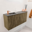 Mondiaz JOYA-DLUX 91.6cm meuble de toilette - arrondi droit couleur Dusk - Vasque FAYE position Gauche 1 trou de robinet couleur Sombra. SW1426167
