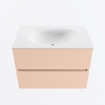 MONDIAZ VICA Ensemble meuble de salle de bains - 70cm - meuble bas rosee - 2 tiroirs - lavabo moon central - 1 trou de robinet - version haute 60cm - talc SW1081116