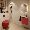 MONDIAZ TURE-DLUX Meuble toilette - 40cm - Fire - EDEN - vasque Ostra - position centrale - sans trou de robinet SW1104898