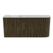Mondiaz JOYA-DLUX Meuble de salle de bains 91,6cm - arrondi droit couleur Shadow - Vasque FAYE position Gauche 1 trou de robinet couleur Opalo. SW1422948