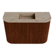 Mondiaz JOYA-DLUX 63.2cm toiletmeubel - ronding links en rechts kleur Ruby - Wastafel FAYE positie Midden Zonder kraangat kleur Arena. SW1425317
