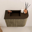 Mondiaz JOYA 51.6cm meuble de toilette - arrondi droite couleur Dusk - Vasque FAYE position Gauche 1 trou de robinet couleur Urban SW1421690