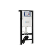 QeramiQ Dely Swirl Pack WC - 36.3x51.7cm - réservoir encastré Geberit UP320 - abattant mince - plaque de déclenchement noire mate - boutons ronds - noir mat SW1413309