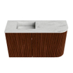 Mondiaz JOYA-DLUX 71.6cm toiletmeubel - ronding rechts kleur Ruby - Wastafel FAYE positie Links Zonder kraangat kleur Opalo. SW1423731