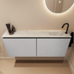 MONDIAZ TURE-DLUX Meuble toilette - 120cm - Plata - EDEN - vasque Opalo - position droite - 1 trou de robinet SW1104460