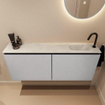 MONDIAZ TURE-DLUX Meuble WC 120 cm Plata. Lavabo EDEN Opalo position droite. Avec 1 trou de robinet. SW1104460