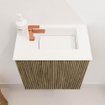 Mondiaz JOYA 40cm meuble de toilette - couleur Dusk - Vasque FAYE position Droite 1 trou de robinet couleur Talc. SW1421570