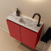 MONDIAZ TURE-DLUX Meuble toilette - 60cm - Fire - EDEN - vasque Glace - position droite - 1 trou de robinet SW1103240