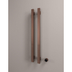 Hotbath &MORE Radiateur sèche-serviettes - 38x115cm - carré - 2 barres - vertical - avec interrupteur - cuivre brossé PVD SW1245833