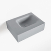 Mondiaz LEX Lavabo compact - 40x30x12cm - vasque à droite - sans trous de robinetterie - solid surface - Plata SW1026076