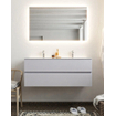 MONDIAZ VICA Ensemble de meuble salle de bain - 120cm - 2 tiroirs - lavabo Cloud double - 2 trous de robinet - solid surface cale SW410430