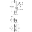 Grohe Precision Start QuickFix Ensemble de douche - thermostatique - avec raccords - barre curseur 60cm - avec douchette 1 jet - Noir mat SW1126436