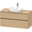 Duravit D-neo Meuble sous vasque 120x55x66.4cm 2 tiroirs Chêne naturel mat SW641473