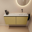 MONDIAZ TURE-DLUX 100cm meuble WC Oro. EDEN lavabo Opalo position droite. Sans trou de robinet. SW1104454
