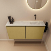 MONDIAZ TURE-DLUX Meuble toilette - 100cm - Oro - EDEN - vasque Opalo - position droite - sans trou de robinet SW1104454