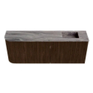 Mondiaz JOYA-DLUX Meuble de salle de bains 111,6 cm - arrondi gauche couleur Walnut - Vasque FAYE position Droite 1 trou de robinet couleur Sombra. SW1424762